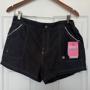 NWT Free Country Dark Grey Women's Swim Shorts with pockets